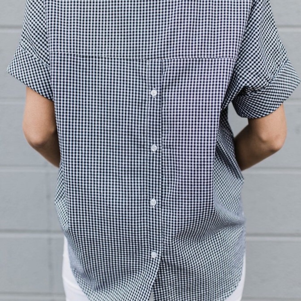 Roolee Button Back Gingham Top - image 5